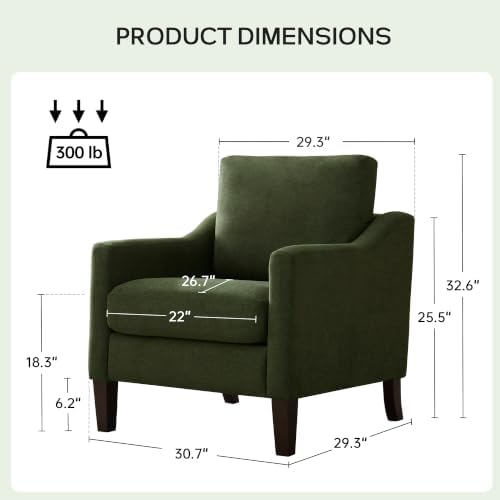 VKNOW Accent Chairs, Modern Upholstered Armchairs - Image 2