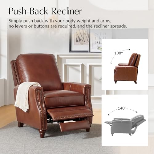 HULALA HOME Genuine Leather Manual Recliners Set of 2 - Image 3