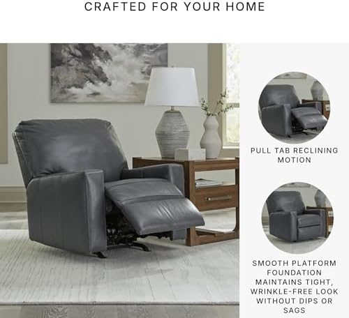 Signature Design by Ashley Leather Rocker Recliner Chair - Image 5