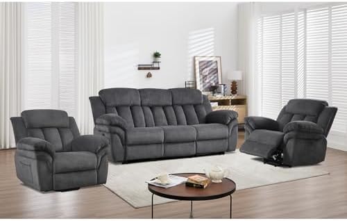 CANMOV Recliner Sofa Set, 2 Oversize Power Lift Recliner Chair and Manual by CANMOV