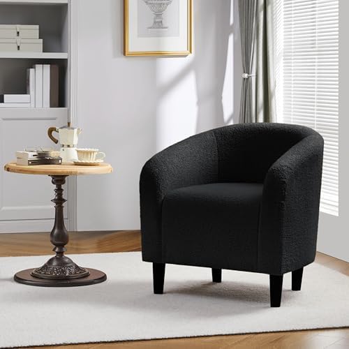 Yaheetech Small 25.5in Wide Sherpa Barrel Accent Chair - Image 5