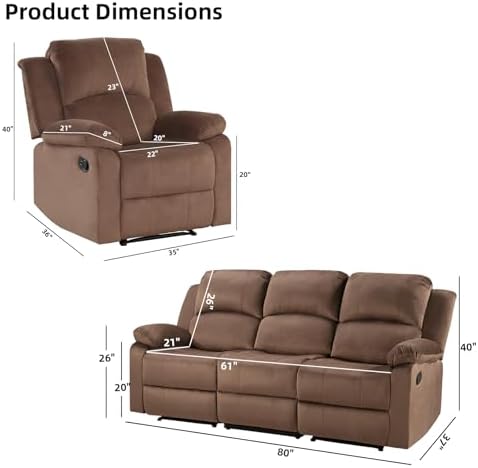 EBELLO Manual Reclining Couch Set - Image 2