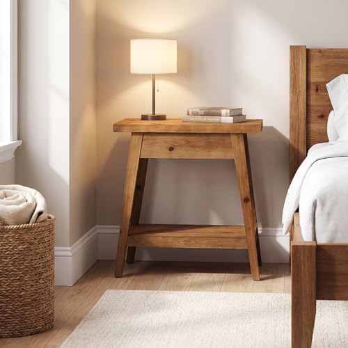 End Table for Living Room, 2-Tier Solid Wood Side Table - Image 4