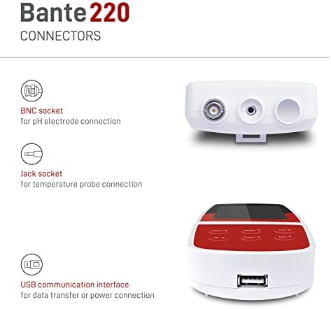 Bante 220 Portable pH Meter, ±0.01 pH Accuracy, 1 to 3 Points Calibration - Image 4