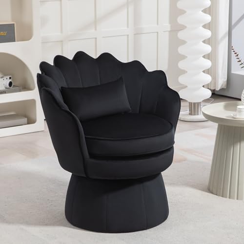 ZJhome 360° Swivel Accent Chair, Mid-Century Modern Velvet Barrel Chair - Image 7