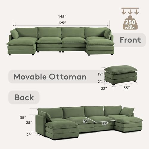 ROWHY 148'' Modular Sectional Cloud Couch - Image 2