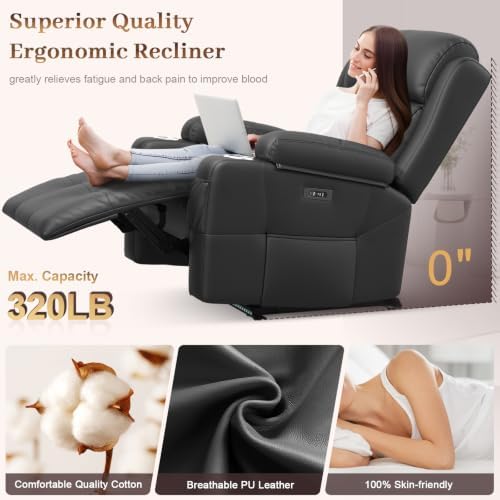 Reclining Loveseat Sofa, RV Loveseat Recliner Wall Hugger Couch, Home Theater - Image 4