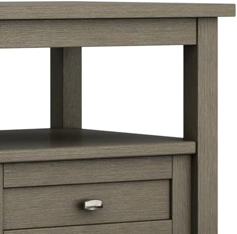 SIMPLIHOME Warm Shaker 20" Wide Solid Wood End Table in Farmhouse Grey - Image 6