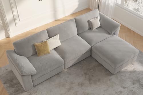 EASE MOOSE Oversized L Shape Sectional Modular Cloud Deep Seat Sofa - Image 4