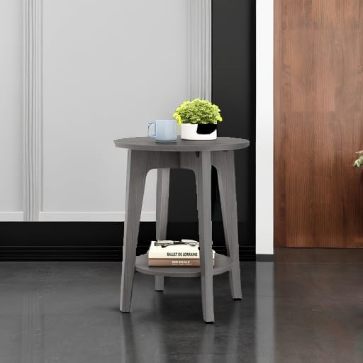 VASAGLE Round Side Table with Lower Shelf, End Table - Image 6