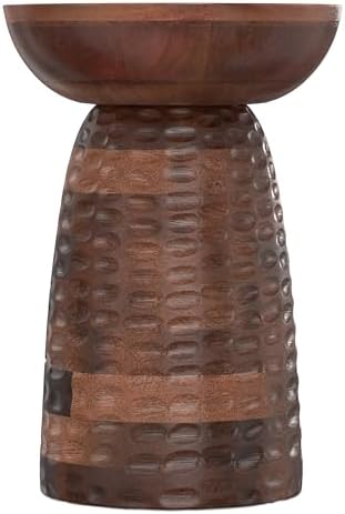 SIMPLIHOME Boyd 13" Wide Solid Wood Round End Table in Warm Dark Brown - Image 4