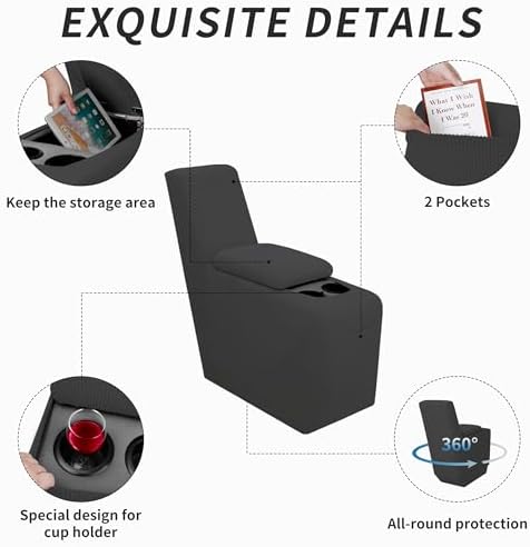 Easy-Going 2-Piece Recliner Console Cover Dark Gray - Image 3