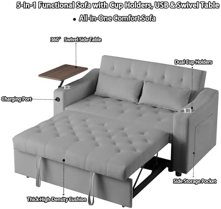 hansones 3-in-1 Convertible Sleeper Sofa Bed, Pullout Couch - Image 6