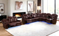 Leather Power Recliner Sectional Sofa, LED Reclining Couch Set by LianHongDirect-Nervlox