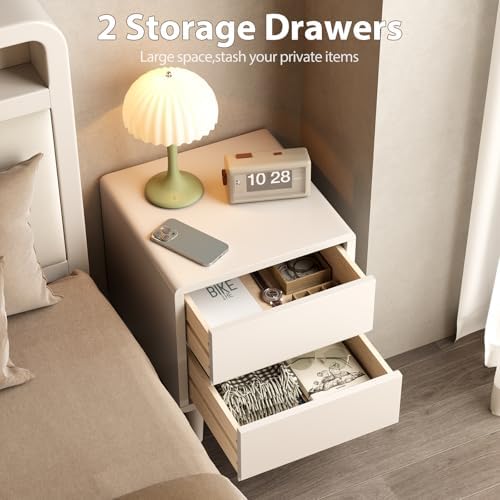 White Nightstand, Solid Wood Night Stand, Small Bedside Table - Image 4