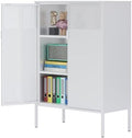 Ustamio 2 Door Accent White Metal Storage Cabinet by Ustamio