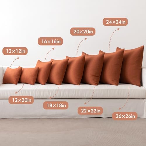 MIULEE Decorative Outdoor Pillow Covers Fall 12x12 Rust - Image 5