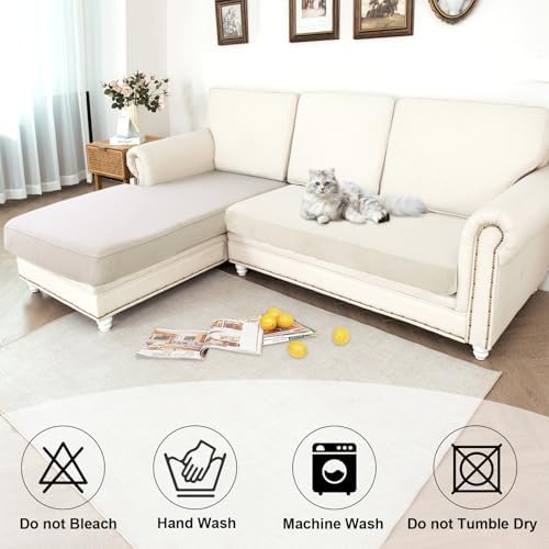 NAISI Waterproof Couch Cushion Covers Thick Velvet Fabric Washable Sofa - Image 3