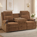 GUEAPY Reclining Sofa for Living Room, Flip-Down Center Backrest, 4 Cup Holders by GUEAPY