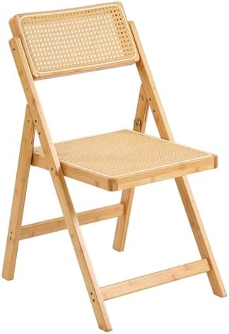 Furlide Rattan Folding Chair, Bamboo Dining Chair by Furlide