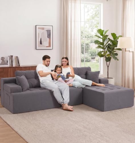 Hobestluk Boneless Couches Modular Sectional Sofa L-Shape Oversized Chaise - Image 3