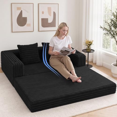 COMAX Futon Sofa Bed, Convertible Sofa Bed, Folding Boneless Couches - Image 2