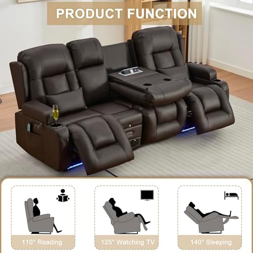 URRED Power Loveseat Recliner Sofa - Image 4