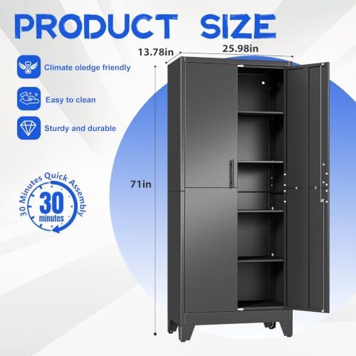 GAIOUS 71" Tall Metal Pantry Storage Cabinet - Image 3