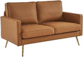 VINGLI 56" Modern PU Leather Loveseat, Small Sofa Couch Deep Seat by VINGLI