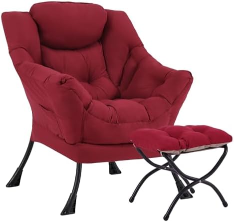 Lazy Chair with Ottoman, Soft Comfy Chair by HomeEastllyHome