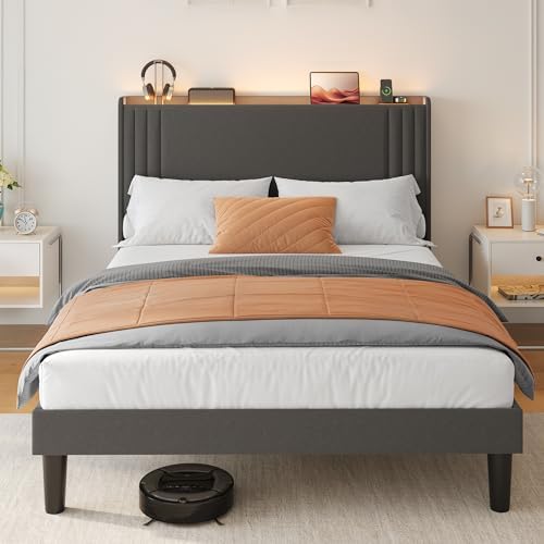 Gizoon Queen Bed Frame with Charging Station and LED Lights - Image 5