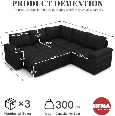 85'' Modular Sectional Sofa - Image 3