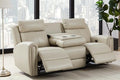 THUPER Beige Genuine Leather Power Recliner Sofa Couch by ComfortLivingSofas