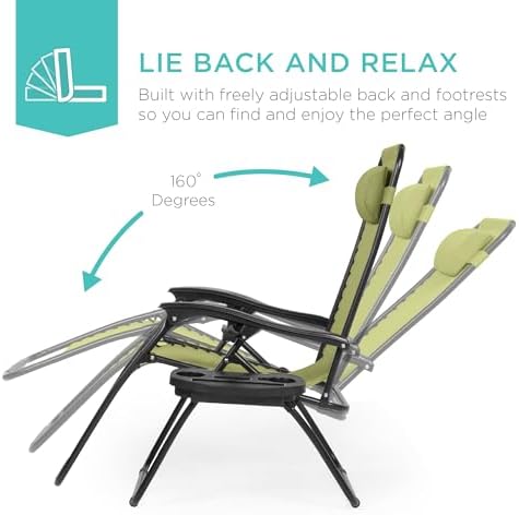 Best Choice Products Zero Gravity Chair Recliner, Dusty Green - Image 4