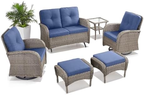 Belord 6 Pieces Wicker Patio Conversation Sets - Image 2