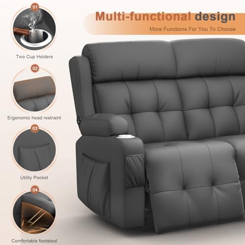 RV Loveseat Recliner Sofa, Wall Hugger Reclining RV Couch - Image 5