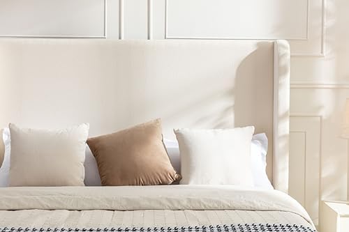 California King Size Upholstered Bed Frame, Elegant Simplicity/Strong Wood - Image 6