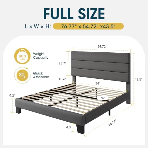WEEWAY Full Size Fabric Bed Frame - Image 2