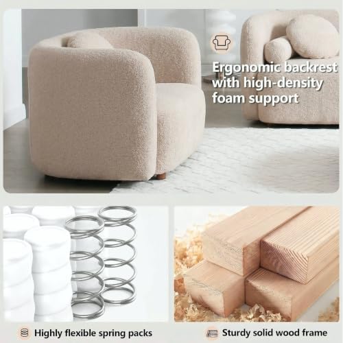 4-Piece Curved Couch Set, Sofa Loveseat & 2 Chairs - Image 6