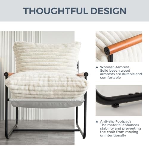 MAXYOYO Accent Chair, Sherpa Arm Chair - Image 6