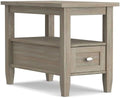 SIMPLIHOME Warm Shaker 14" Wide Solid Wood End Table in Distressed Grey by SimpliHome