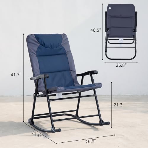 Outsunny Set of 4 Oversized Folding Rocking Camping Chair - Image 3