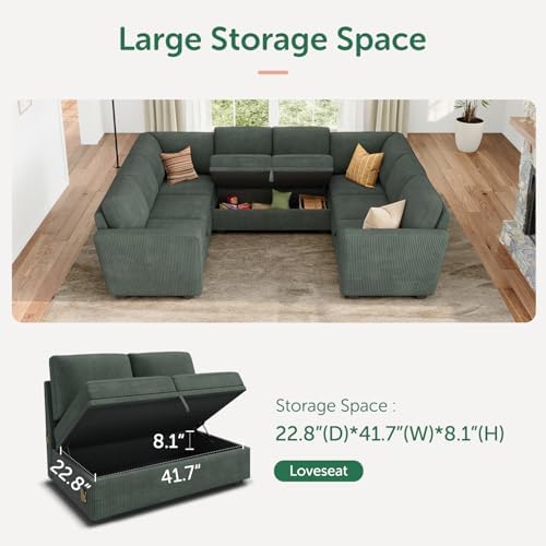 HONBAY 111'' Modular Sectional Sleeper Sofa - Image 5