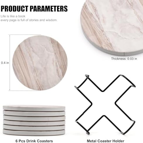 6Pcs Absorbent Coasters Set - Image 2