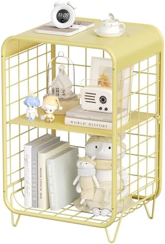 APEXCHASER Cute Nightstand, 3-Tier Metal Side Table by APEXCHASER