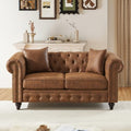 Mid Century Modern Chesterfield Small Loveseat Sofa by Unknown