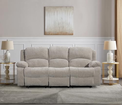 Betsy Furniture Soft Microfiber Reclining Sofa Set, Drop Down Table, Cupholder by BetsyFurniture
