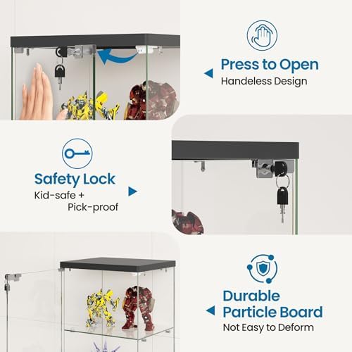 Dystler 3-Tier Glass Display Case, RGB LED Lights - Image 6