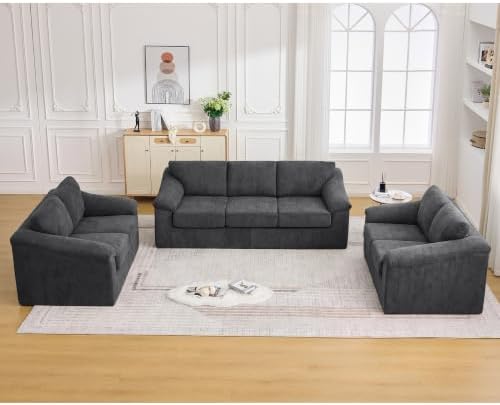 Oversized Boneless Couch Sets, Modern 3 Seater Sofa by UMBFUN