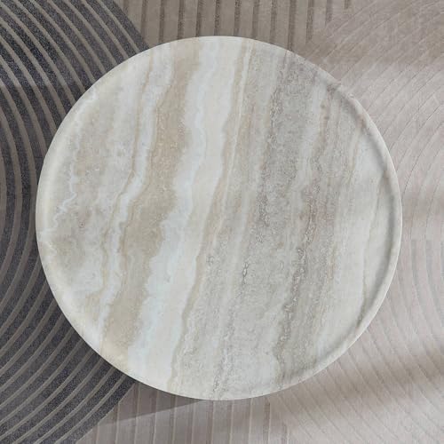 WILLIAMSPACE 35.43" Round Marble Coffee Table Faux Stone Living Room Table - Image 6
